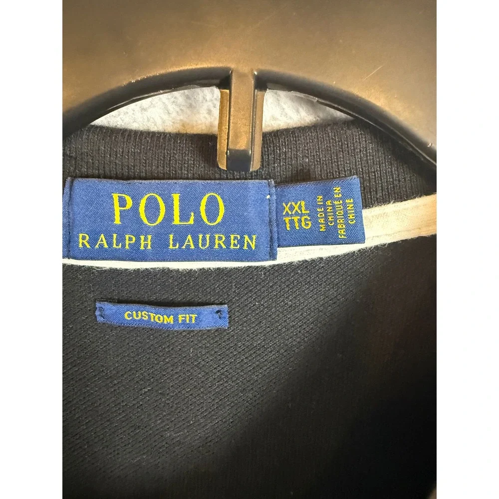 Polo Ralph Lauren Blackwatch Polo Team Long Sleeve Shirt Black XXL Custom Fit